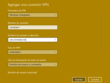 Configuración de la VPN institucional